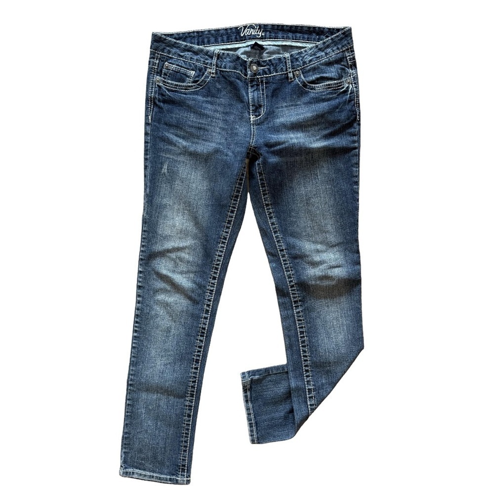 VANITY JEANS Kennedy Low Rise Skinny Jeans Size 32 Dark Wash